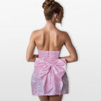 Women’s Strapless Mini Dress Bow Back