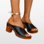Women Block Heel Mule Sandals
