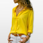 Women’s Button Down Blouse V Neck Shirt