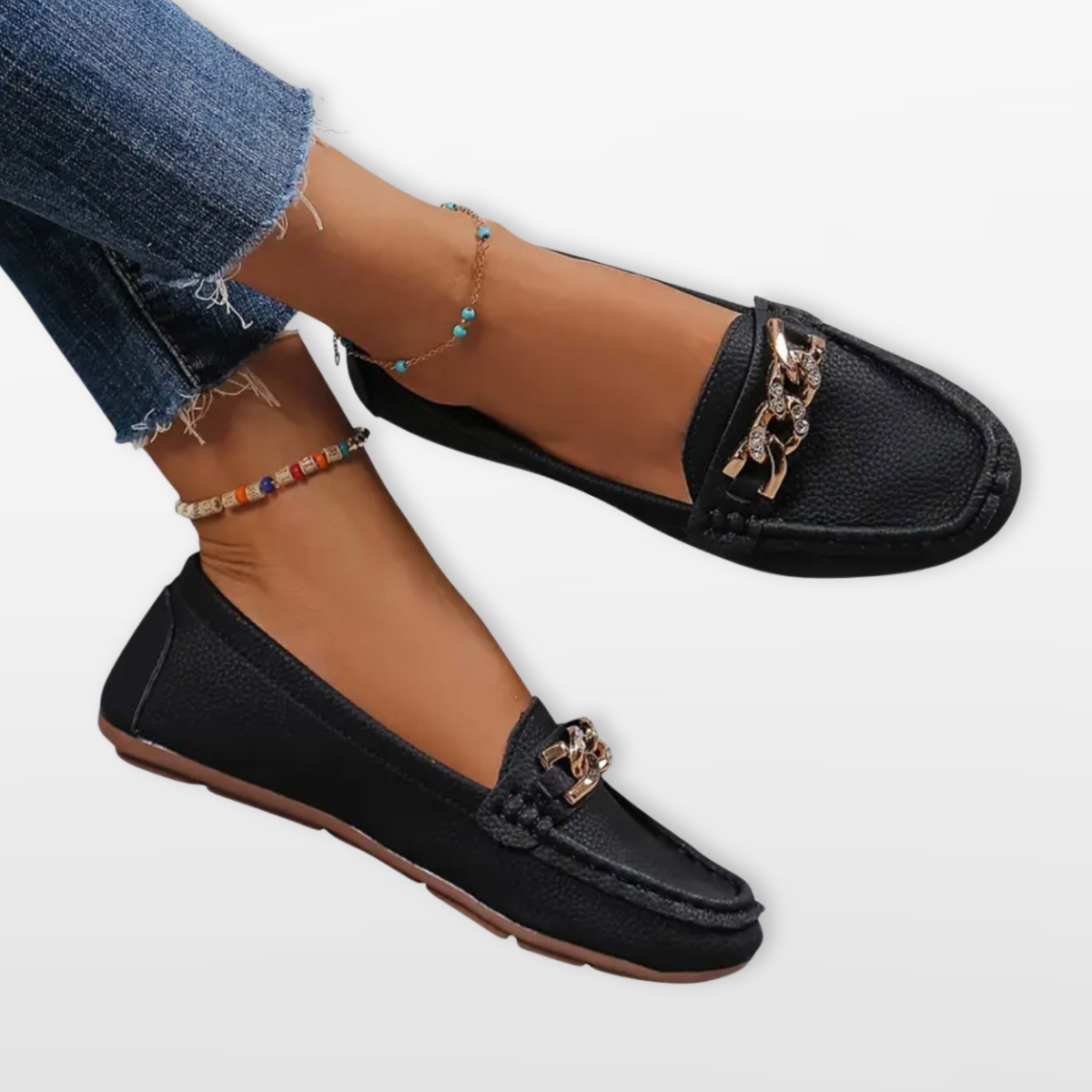 Women Orthopedic Chain Detail Loafers