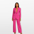 Women Structured Blazer Wide Leg Suit Set