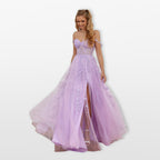 Women’s Lace Tulle Evening Dress Sweetheart Slit