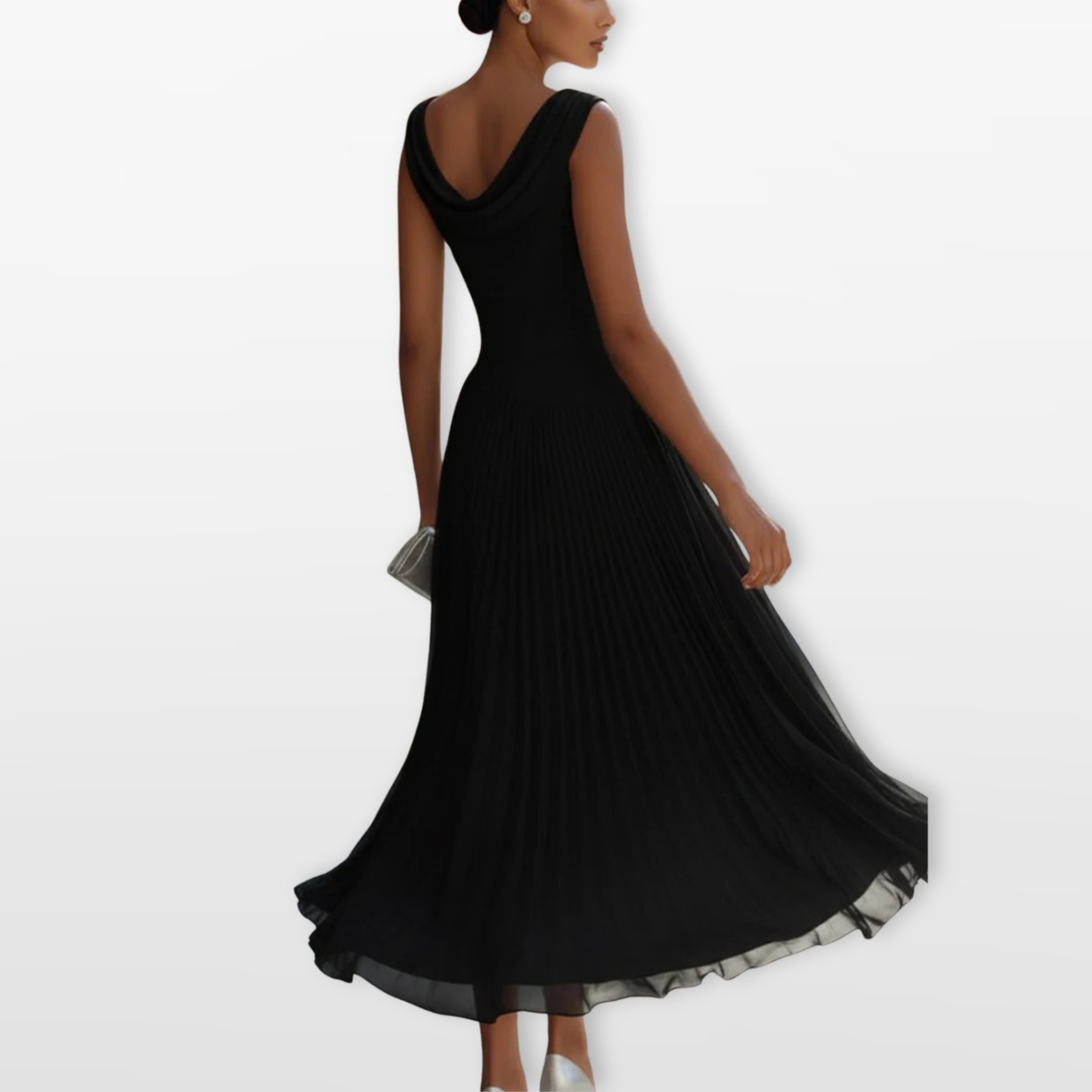 Women’s Elegant Pleated Midi Dress