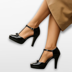 Women Elegant T-Strap Platform Pumps