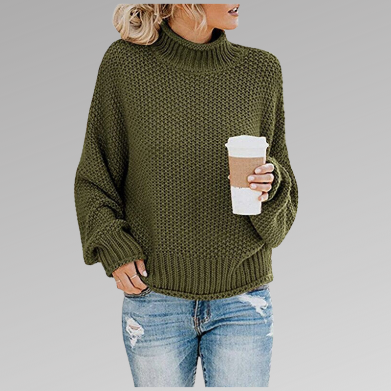 Women’s Chunky Knit Mock-Neck Sweater