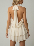 Women’s Flowy Halter Layered Mini Dress