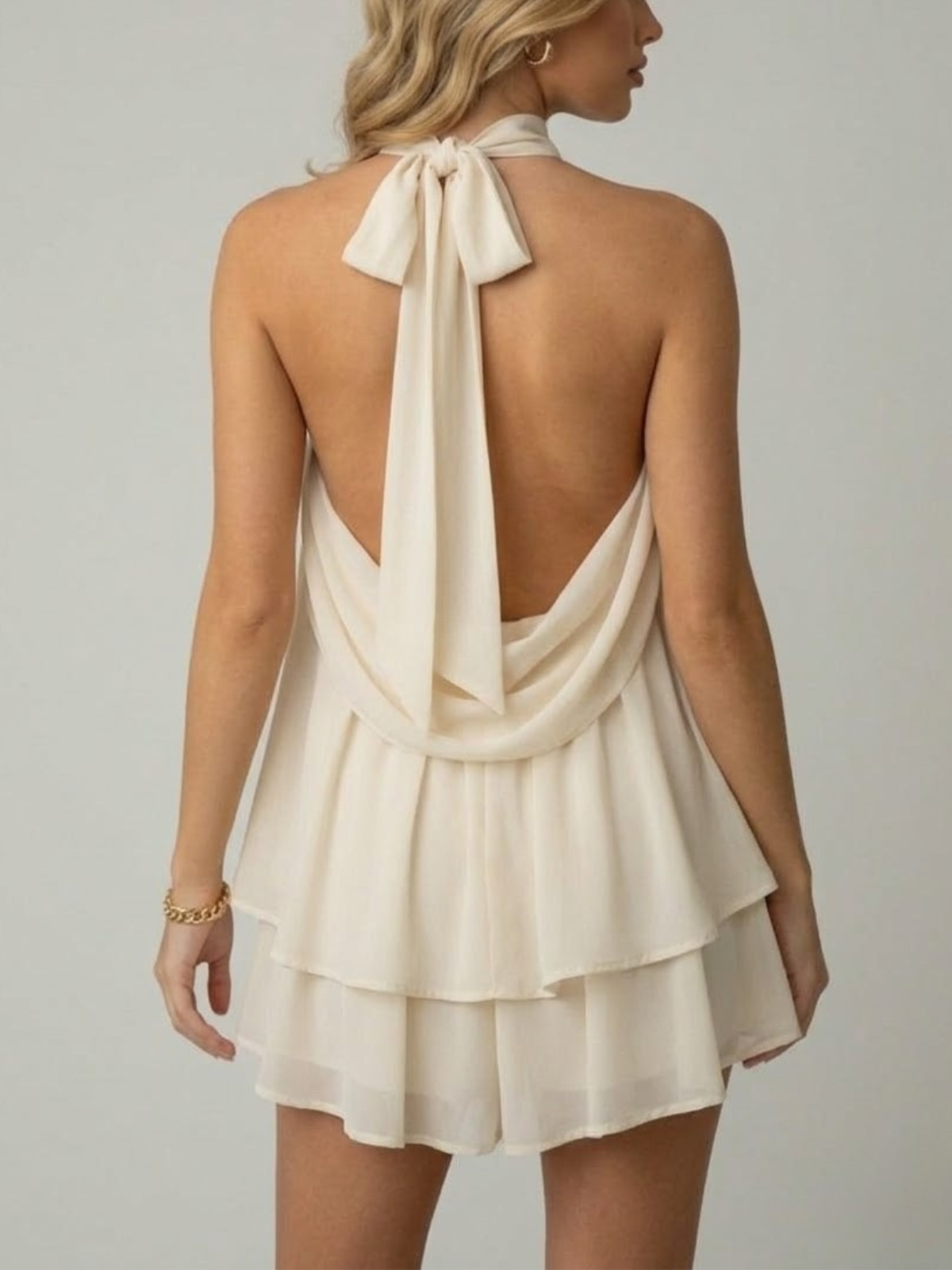 Women’s Flowy Halter Layered Mini Dress