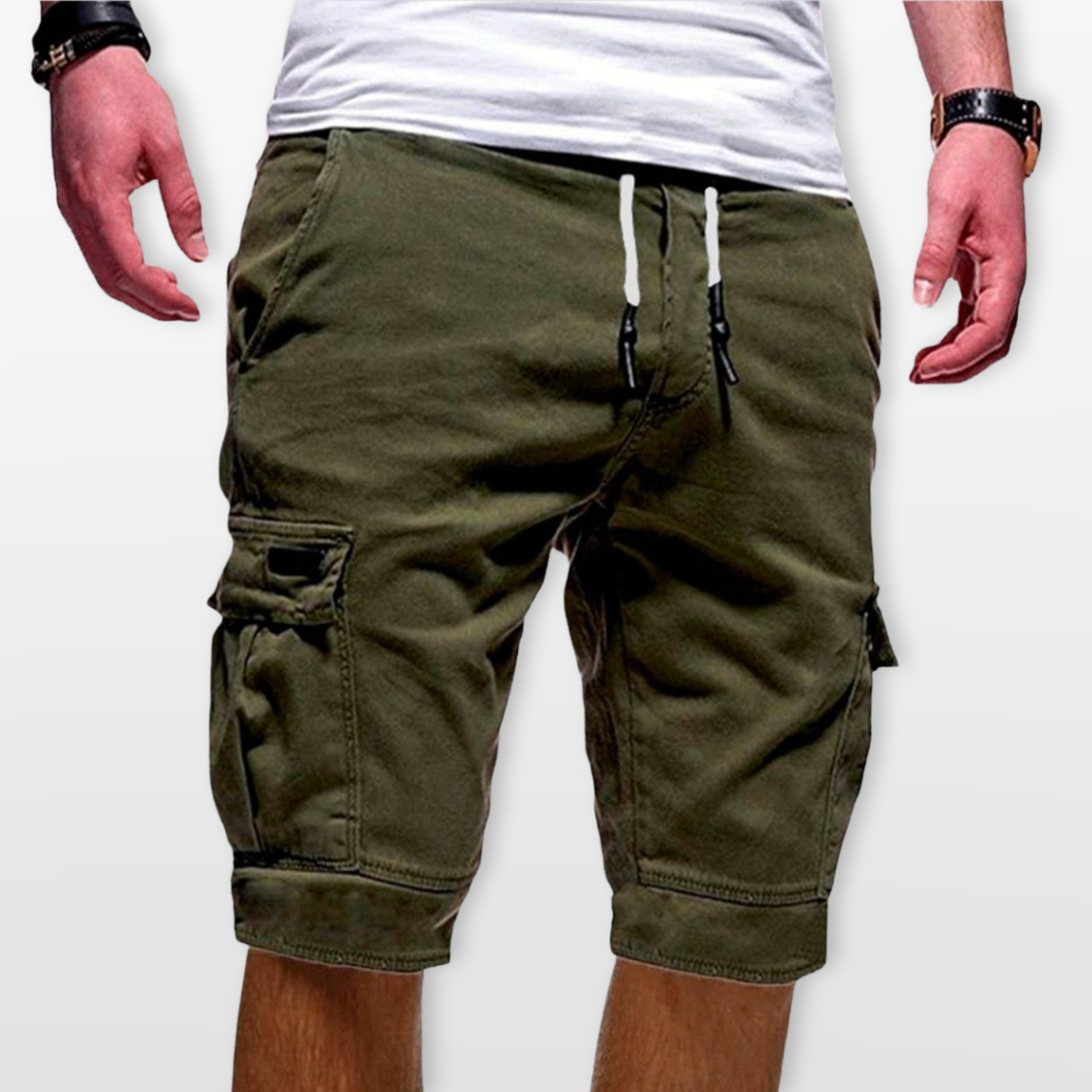 Men Cargo Shorts Drawstring Utility Pockets