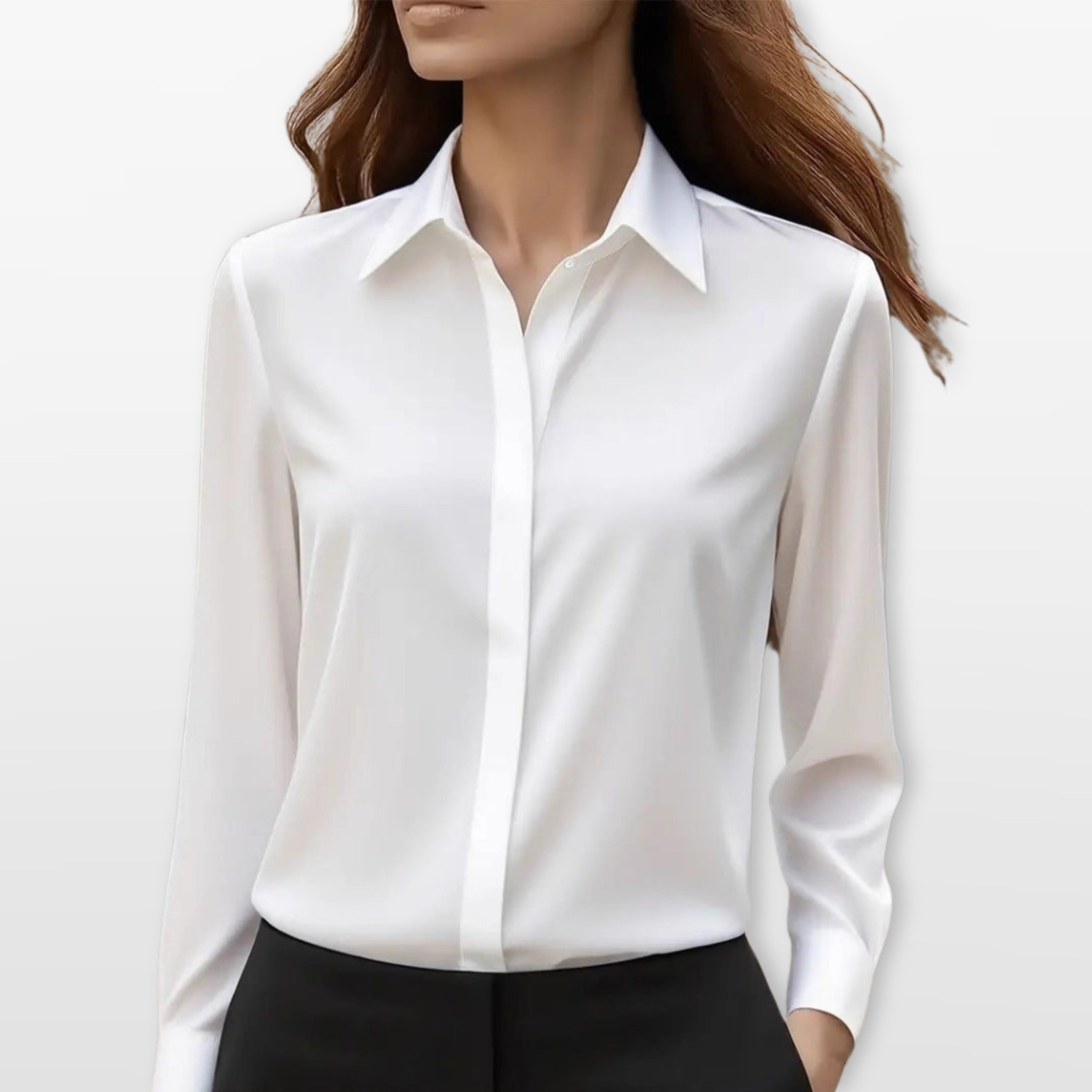 Women’s Satin Blouse Elegant Button Shirt