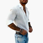Men’s Ribbed Slim Fit Button Shirt