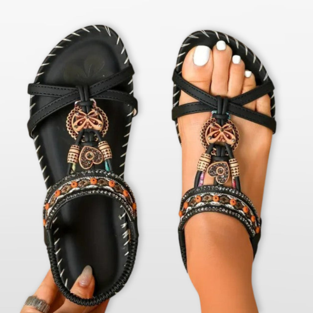 Women Boho Strappy Flat Sandals