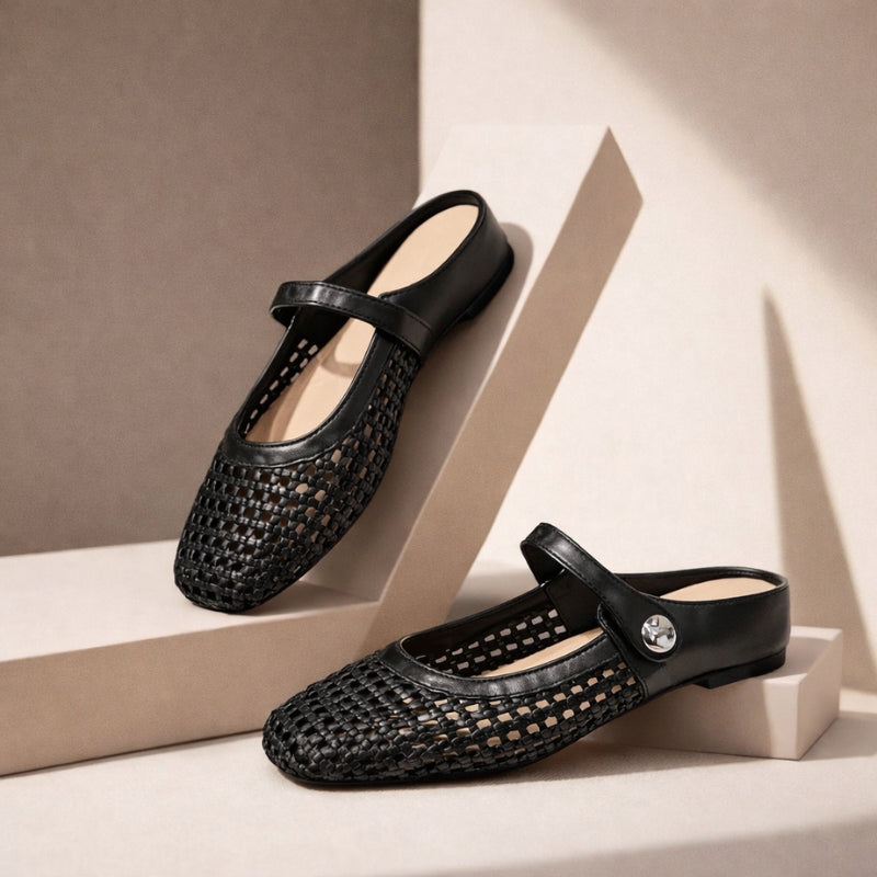 Women’s Woven Mary Jane Mule Flats