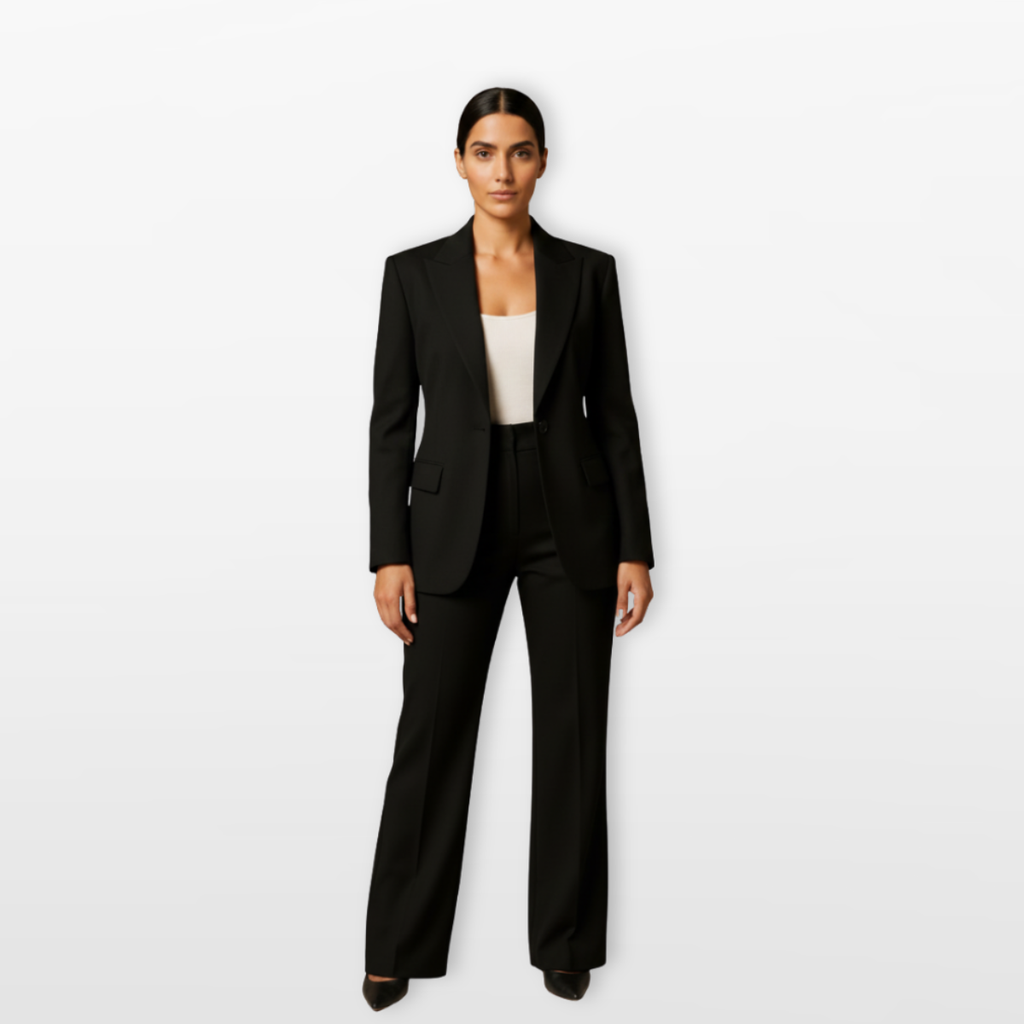 Women Tailored Blazer Pants Suit Elegant