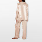 Women’s Satin Pajama Set Striped Loungewear