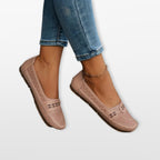Women Perforated Slip On Loafers