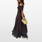 Women’s Off Shoulder Maxi Dress Mesh Elegant