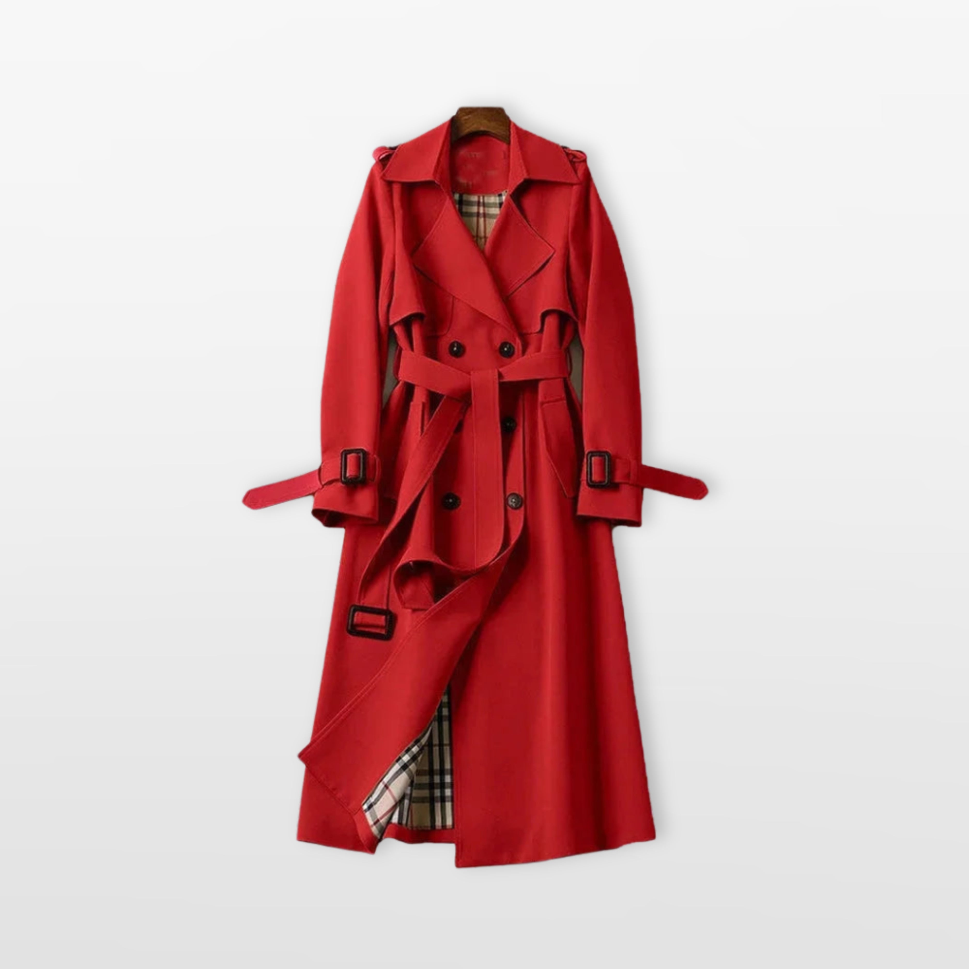 Women’s Long Trench Coat Tailored Belted