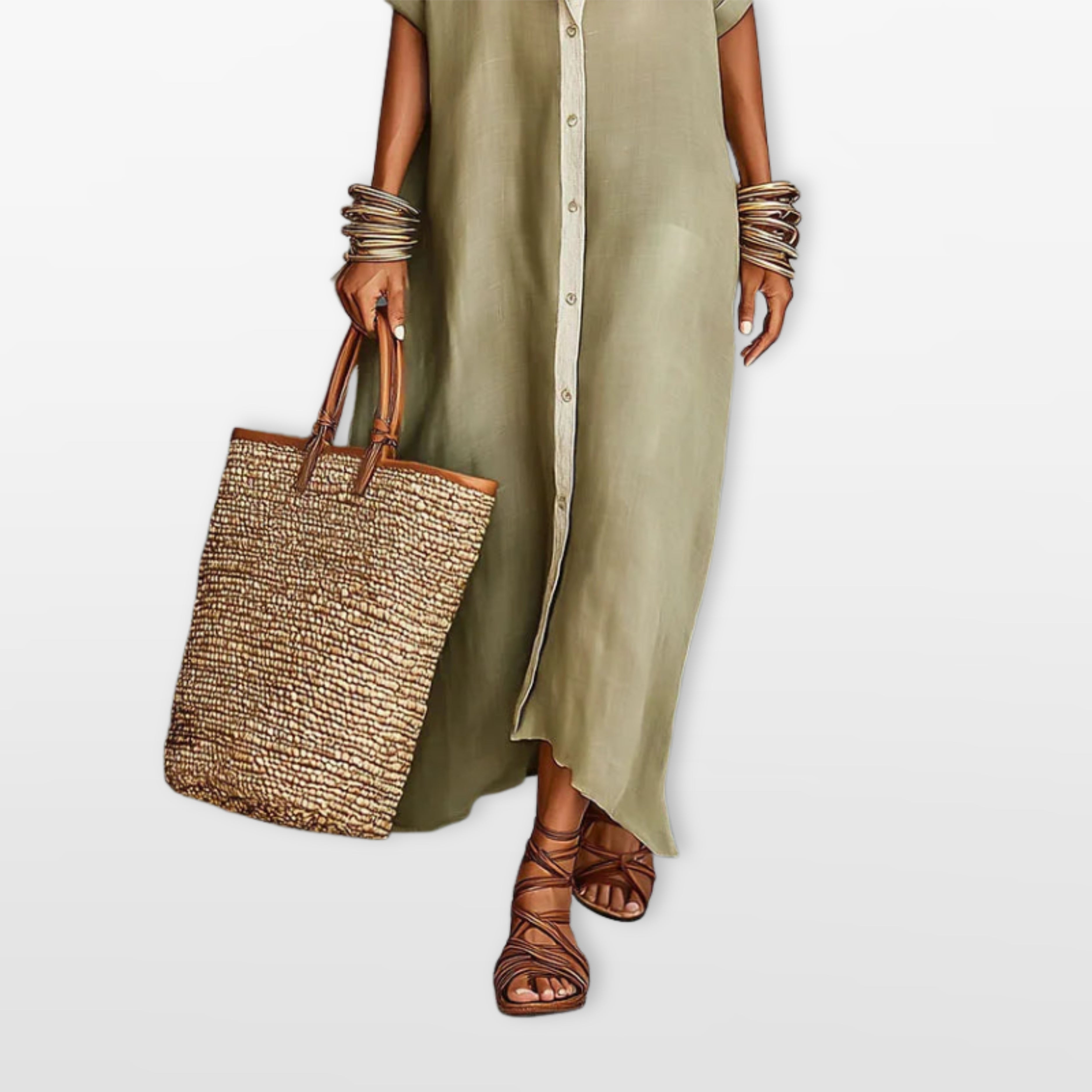 Women’s Maxi Shirt Dress Oversized Button