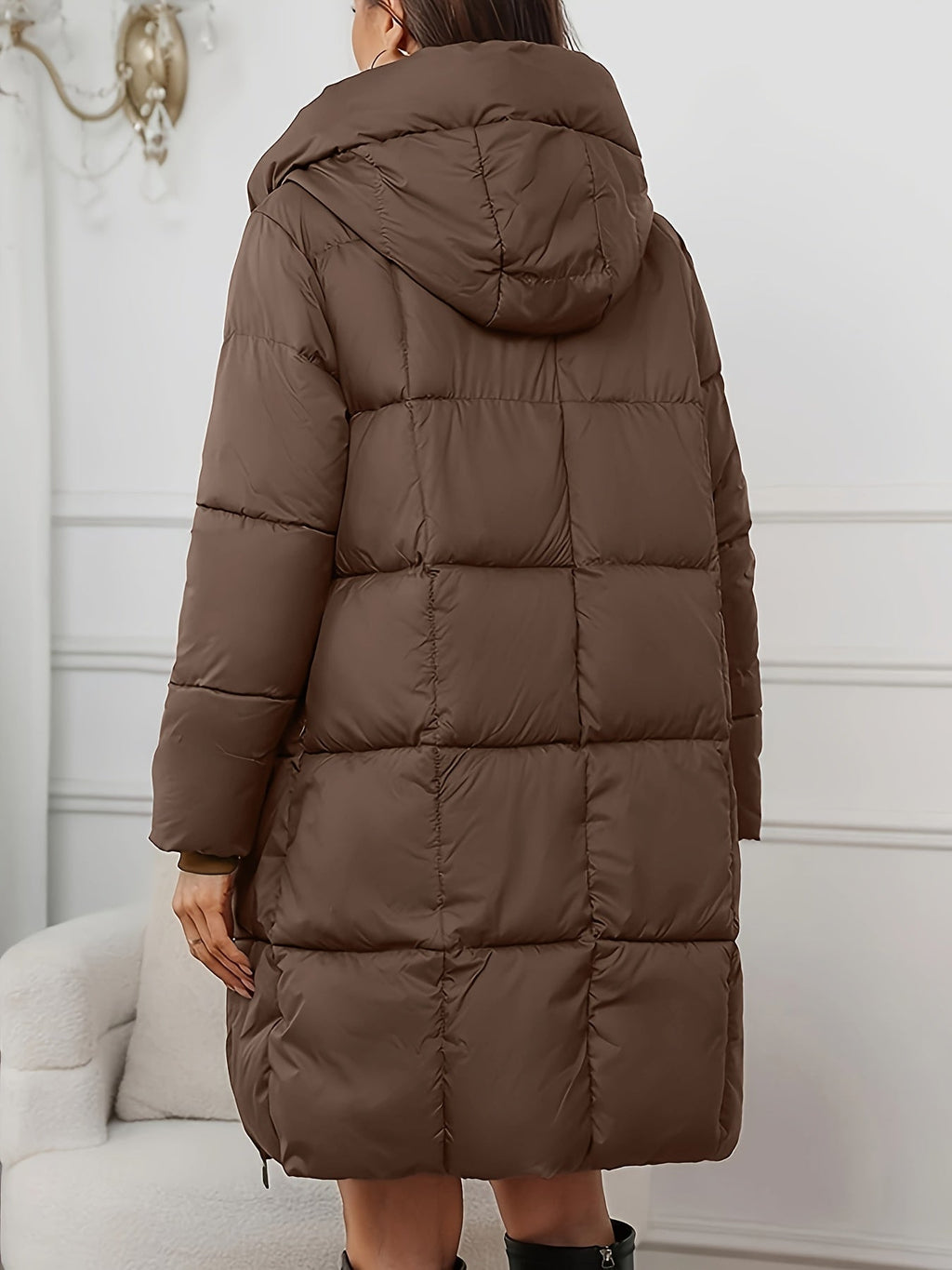 Women’s Long Puffer Jacket with Hood