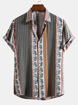 Men’s Relaxed Elephant Print Resort Shirt