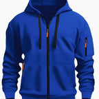 Men's Full-Zip Hooded Sweatshirt with Sleeve Detail