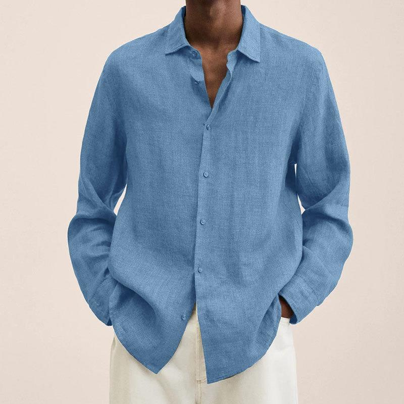 Men's Lightweight Linen Button Up Shirt