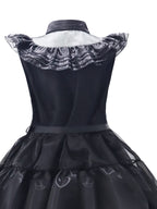 Women’s Halloween Wednesday Costume Dress Set