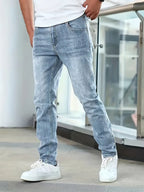 Men’s Distressed Slim-Leg Jeans