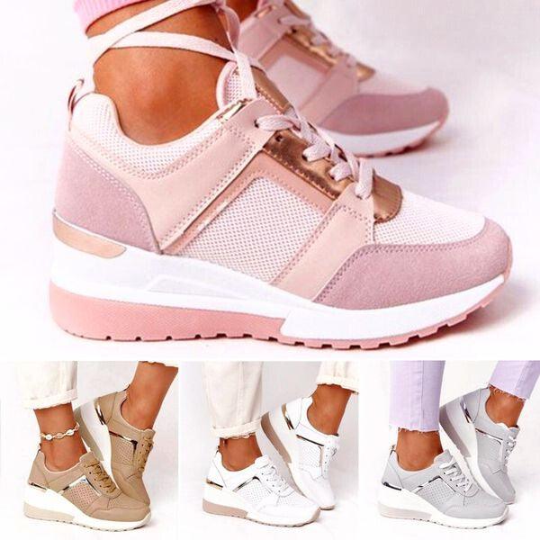 Women’s Thick-Sole Lace-Up Sneakers