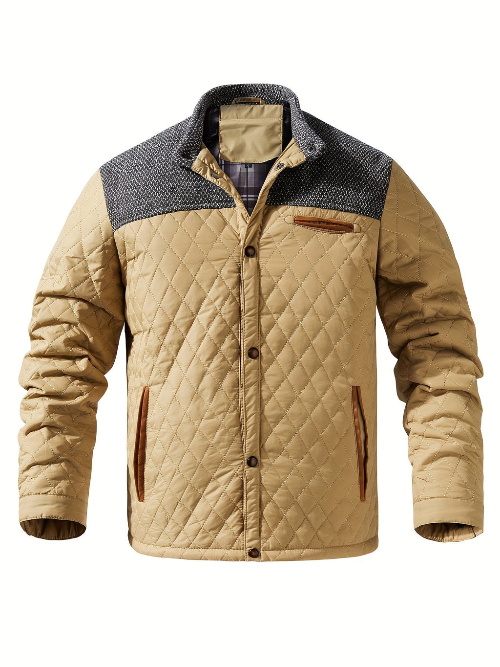 Men’s Quilted Jacket with Contrast Yoke