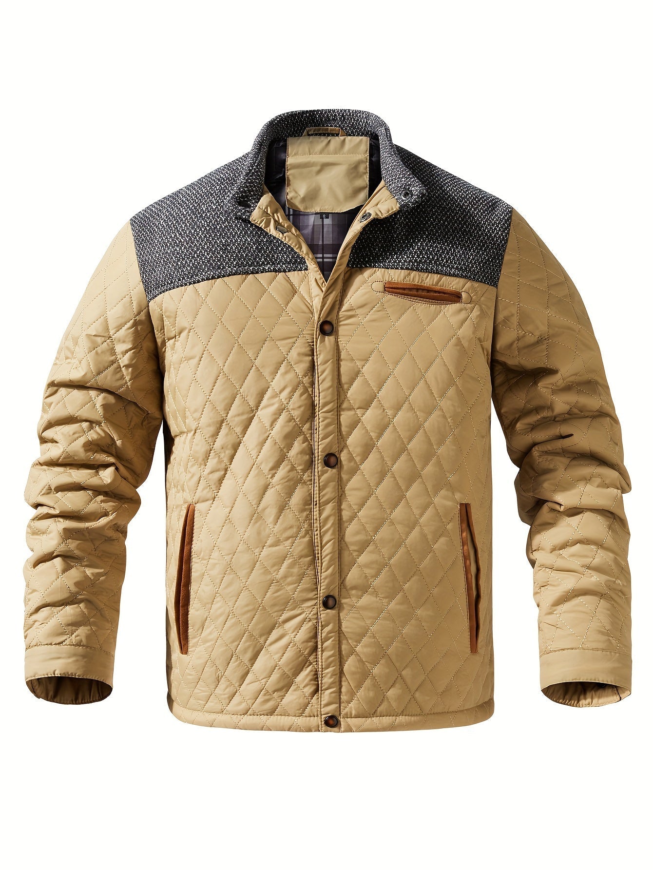 Men’s Quilted Jacket with Contrast Yoke