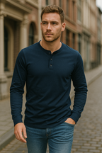 Men's Long Sleeve Henley Shirt