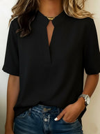 Women’s Relaxed V-Neck Half Sleeve Blouse
