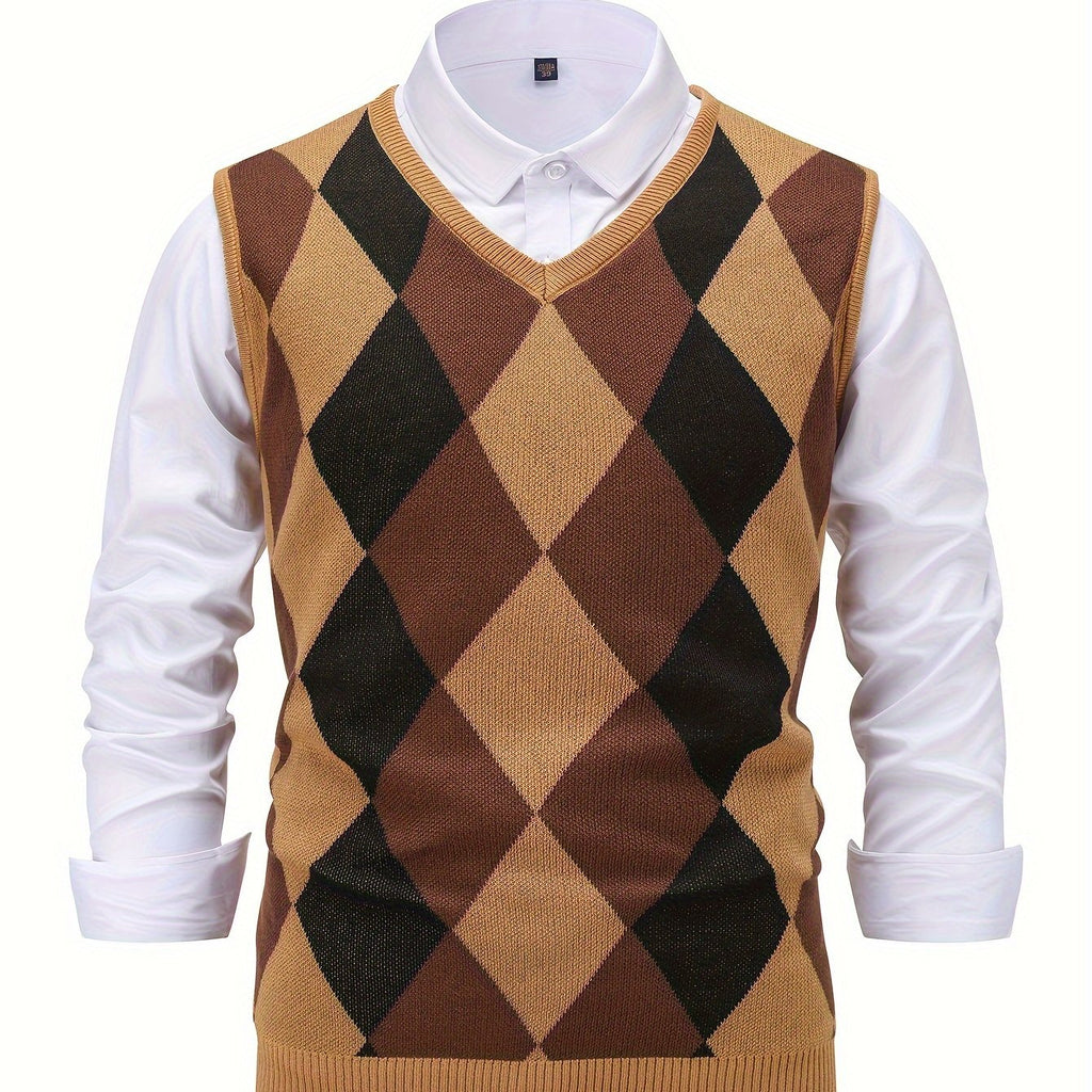 Men’s Stylish Argyle Sweater Vest