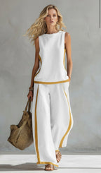 Women’s Pant Set with Contrast Trim