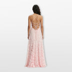 Women’s Lace Back Evening Dress A Line Maxi