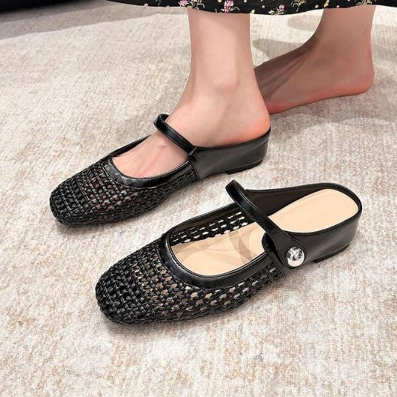 Women’s Woven Mary Jane Mule Flats