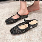 Women’s Woven Mary Jane Mule Flats