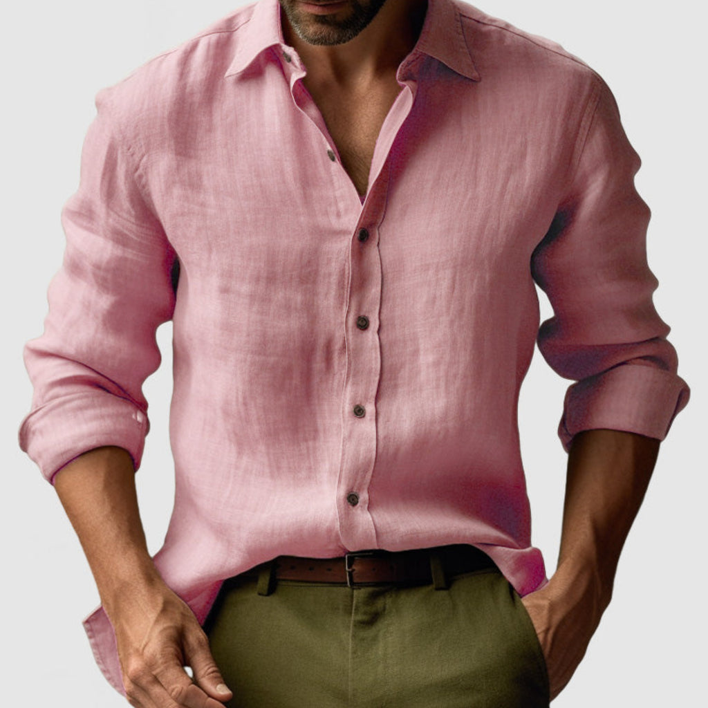 Men’s Casual Linen Button Shirt