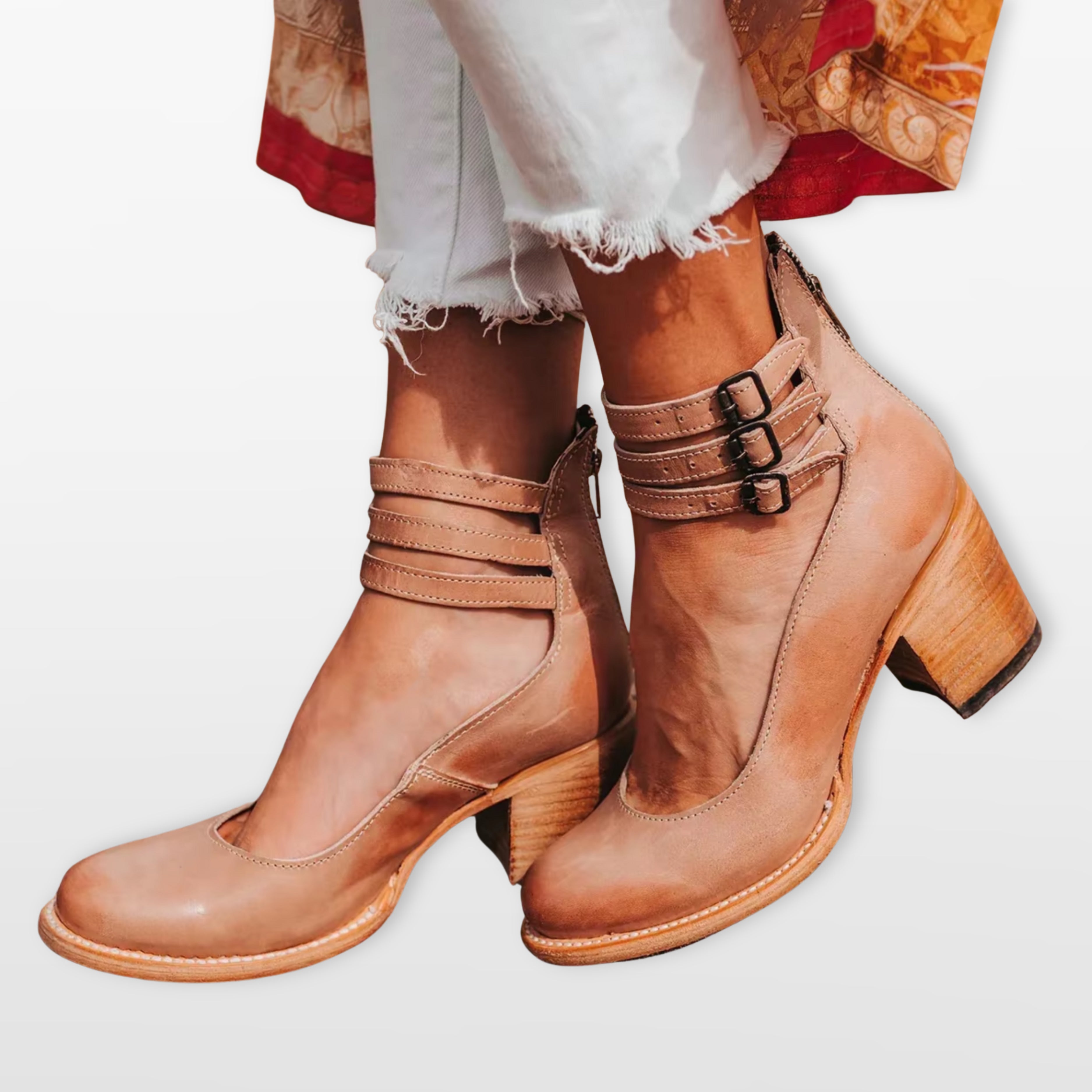 Women Ankle Strap Block Heel Pumps