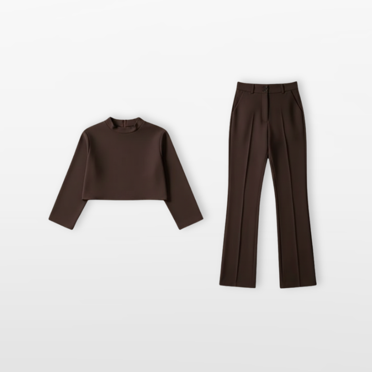 Women Two Piece Set Crop Top Pants