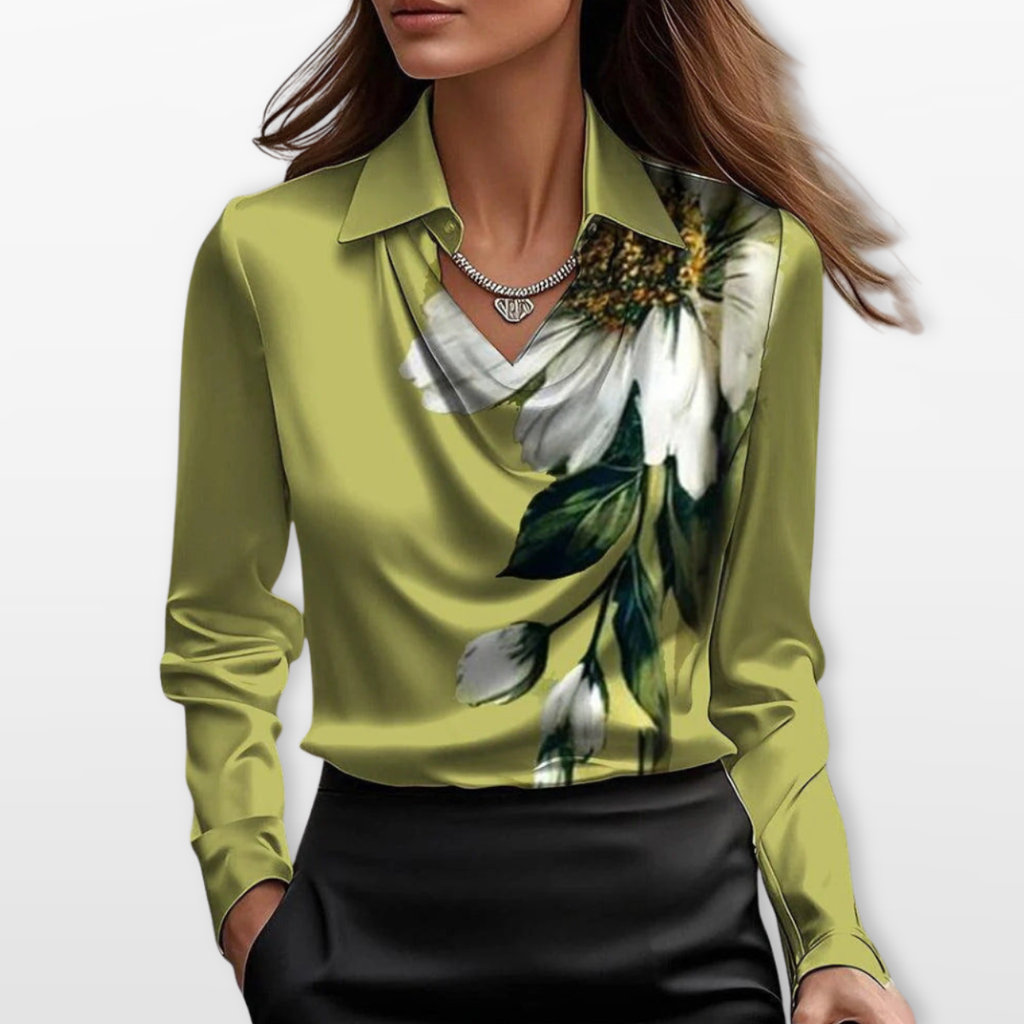 Women Draped Cowl Neck Blouse