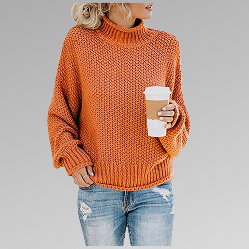 Women’s Chunky Knit Mock-Neck Sweater