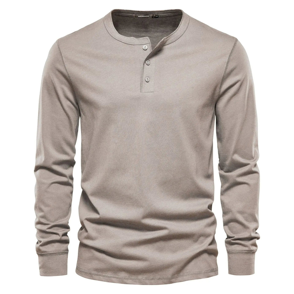 Men's Slim Fit Long Sleeve Henley Shirt
