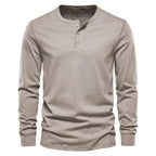 Men's Slim Fit Long Sleeve Henley Shirt