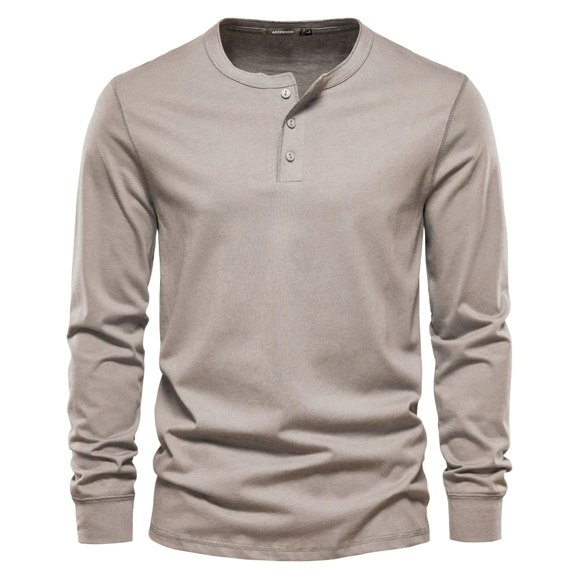 Men's Slim Fit Long Sleeve Henley Shirt