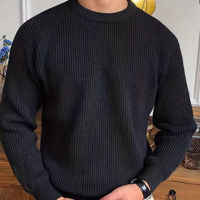 Men’s Ribbed Crew Neck Sweater