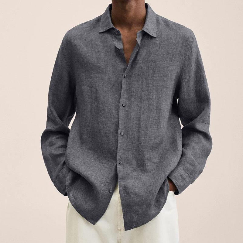 Men's Lightweight Linen Button Up Shirt
