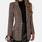 Women's Tailored Plaid Blazer