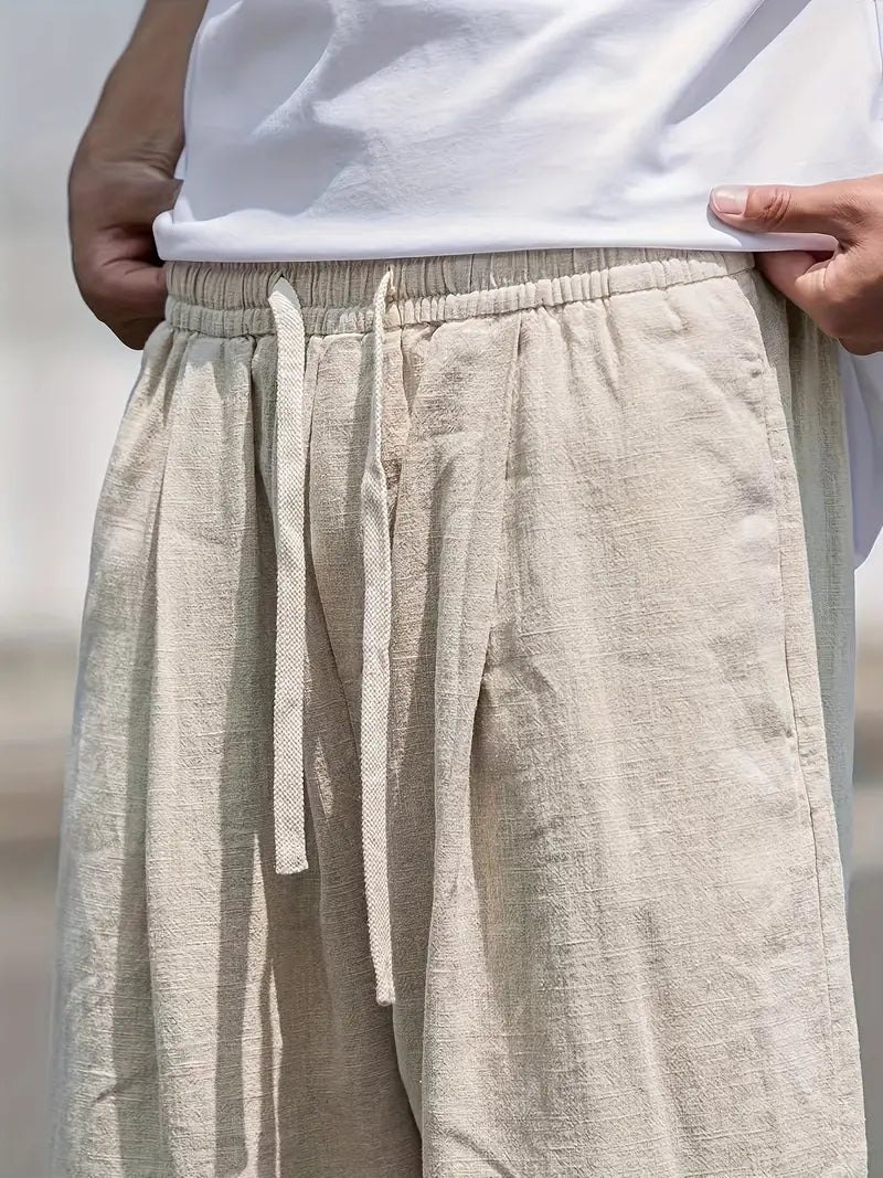 Men's Relaxed Linen Drawstring Pants